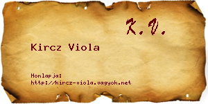 Kircz Viola névjegykártya